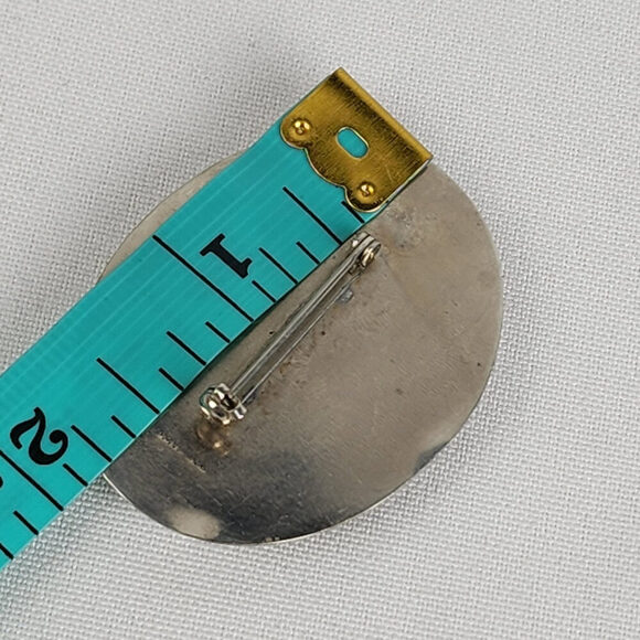 Vintage Pewter Striped Agate Brooch - Picture 6 of 6